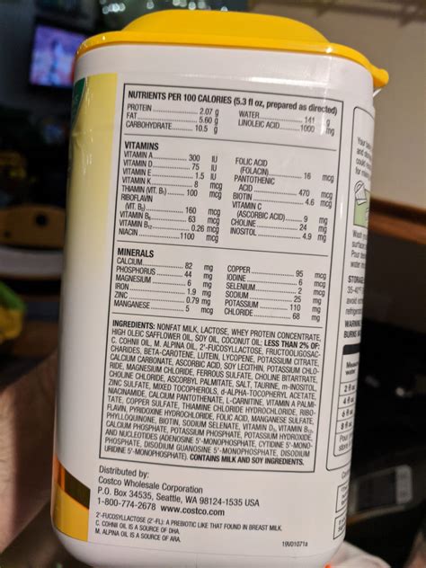 kirkland baby formula ingredients.